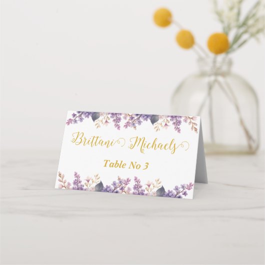 Carte De Placement Superbe Vignoble Lilac Mariage Siège (Dos)