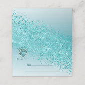 Carte De Placement Sweet 16 Anniversaire Parties scintillant bleue Tu (Extérieur déplié)