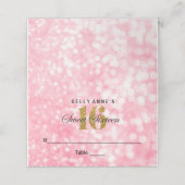 Carte De Placement Sweet 16 Parties scintillant Bokeh Lights Custom P (Extérieur déplié)