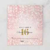 Carte De Placement Sweet 16 Parties scintillant Bokeh Lights Custom P (Extérieur déplié)