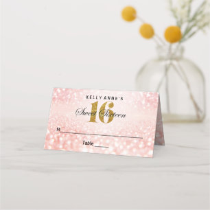 Carte De Placement Sweet 16 Parties scintillant Bokeh Lights Custom P