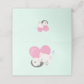 Carte De Placement Sweet Kitty Chat Dormir avec un grand coeur rose (Extérieur déplié)