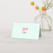 Carte De Placement Sweet Kitty Chat Dormir avec un grand coeur rose (Dos)
