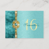 Carte De Placement "sweet sixteen" or turquoise 16 ans (Dos)
