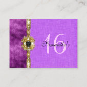 Carte De Placement "sweet sixteen" rose noir 16 ans (Dos)