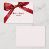 Carte De Placement Sweetheart Soiree Elegant Bow Valentines Day Party (Devant / Derrière)