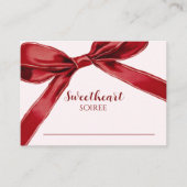 Carte De Placement Sweetheart Soiree Elegant Bow Valentines Day Party (Devant)