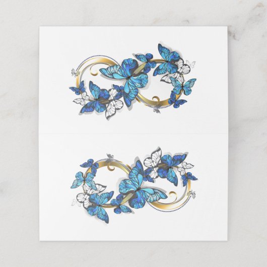 Carte De Placement Symbol Infinity of Blue Morpho Butterflies (Extérieur déplié)
