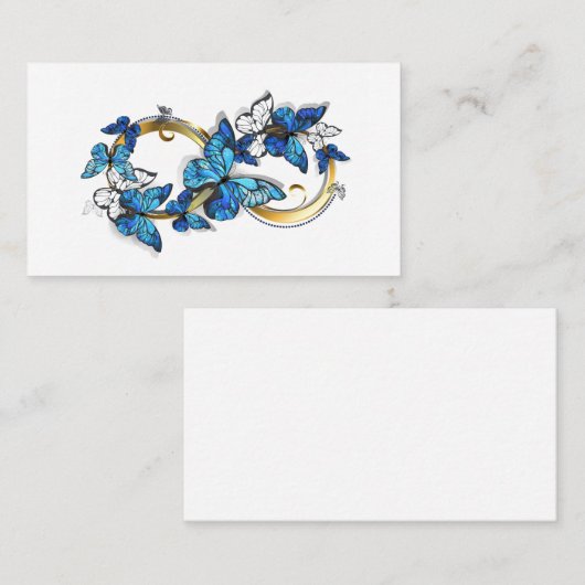 Carte De Placement Symbol Infinity of Blue Morpho Butterflies (Devant / Derrière)