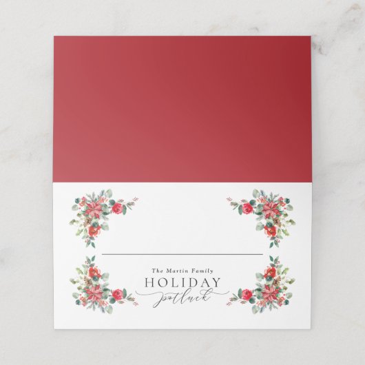 Carte De Placement Symbole de Nom Alimentaire Potluck Buffet de Vacan (Extérieur déplié)