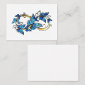 Carte De Placement Symbole infini de papillons Morpho bleus (Devant / Derrière)