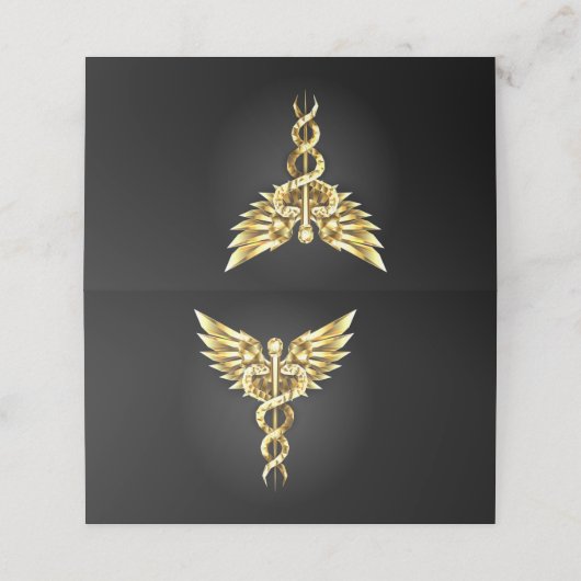 Carte De Placement Symbole Polygonal Or Caduceus (Extérieur déplié)