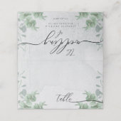 Carte De Placement Table avec écriture simple et propre en eucalyptus (Extérieur déplié)
