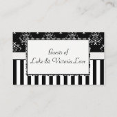 Carte De Placement Table baroque à rayures noir et blanc (Dos)