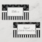 Carte De Placement Table baroque à rayures noir et blanc (Devant / Derrière)