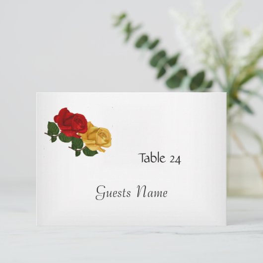 Carte de placement table blanche (Debout devant)