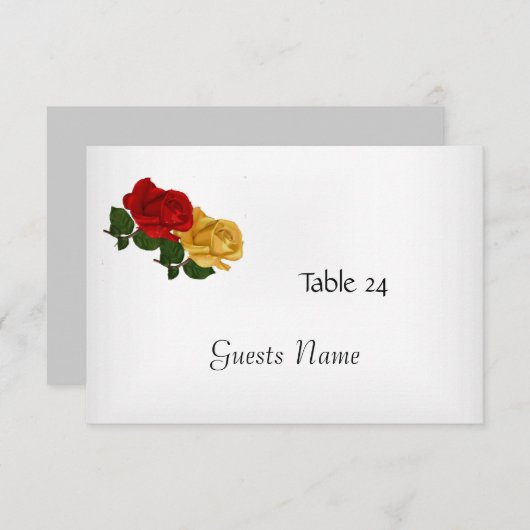 Carte de placement table blanche (Devant / Derrière)