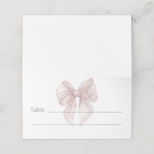 Carte De Placement Table Bow rose (Extérieur déplié)