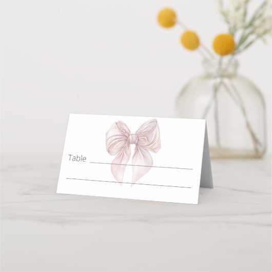 Carte De Placement Table Bow rose (Devant)