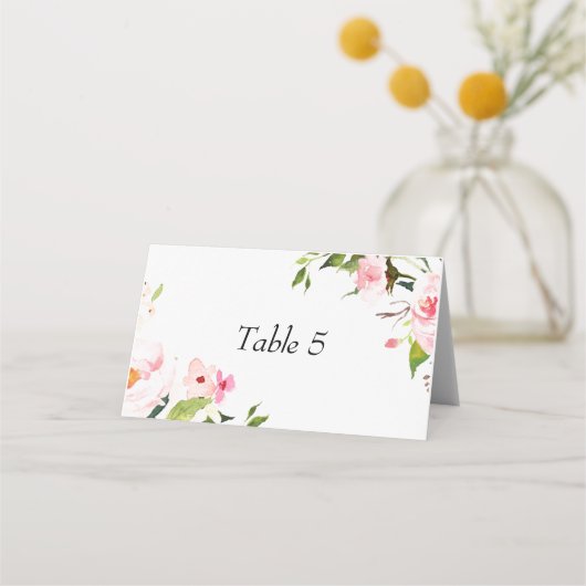 Carte De Placement Table d'accueil de mariage florale # (Devant)