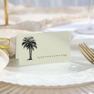 Carte De Placement Table d'accueil de mariage vintage Palm Tree