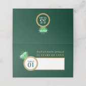 Carte De Placement Table d'anniversaire verte émeraude 55e mariage (Extérieur déplié)