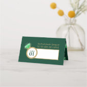 Carte De Placement Table d'anniversaire verte émeraude 55e mariage (Devant)