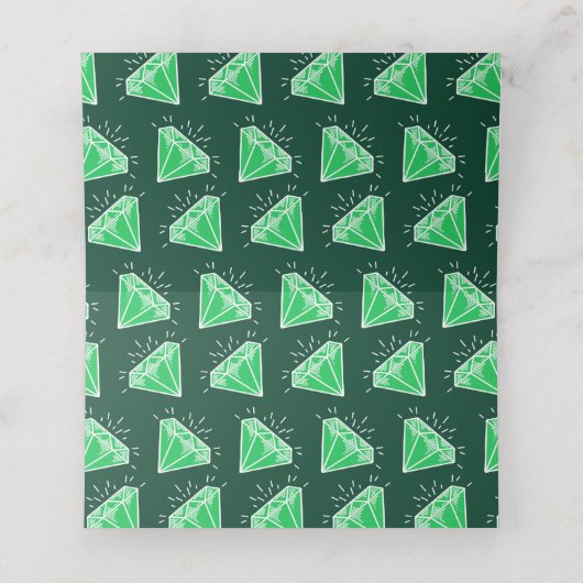 Carte De Placement Table d'anniversaire verte émeraude 55e mariage (Intérieur déplié)