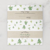 Carte De Placement Table d'assise de mariage d'hiver de pins à l'aqua (Extérieur déplié)