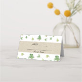 Carte De Placement Table d'assise de mariage d'hiver de pins à l'aqua (Dos)