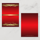 Carte De Placement Table de défilement rouge et or Grand Duchess (Devant / Derrière)
