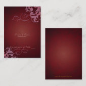 Carte De Placement Table de défilement rouge et rose Noble (Devant / Derrière)