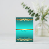 Carte De Placement Table de défilement Turquoise et or Grand Duchess (Debout devant)