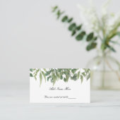 Carte De Placement Table de feuillage vert Feuille rustique (Debout devant)