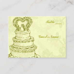 Carte De Placement Table de gâteau de mariage vintage assise