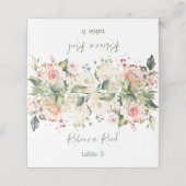 Carte De Placement Table de mariage à l'aquarelle avec verdure et ros (Extérieur déplié)