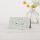 Carte De Placement Table de mariage à monogramme de branche d'olive v (Devant)
