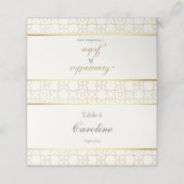Carte De Placement Table de mariage Art Déco à arche géométrique doré (Extérieur déplié)
