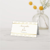 Carte De Placement Table de mariage Art Déco à arche géométrique doré (Dos)