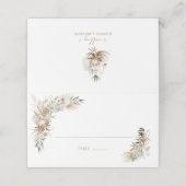 Carte De Placement Table de mariage bohème dorée et verte (Extérieur déplié)