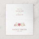 Carte De Placement Table de Mariage botanique romantique rose pâle (Extérieur déplié)