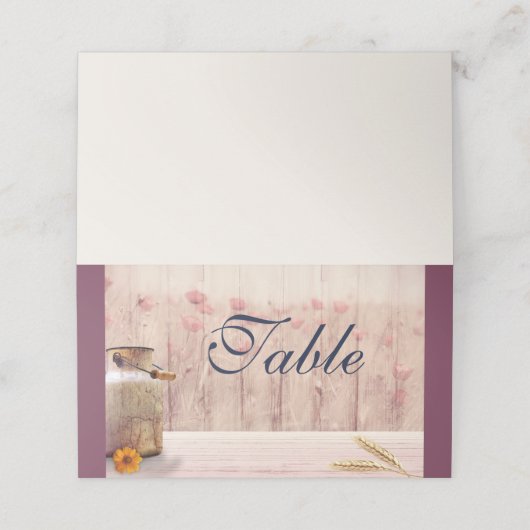 Carte De Placement Table de Mariage campagnard de lait rustique (Extérieur déplié)