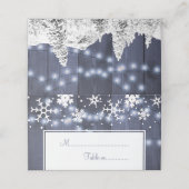Carte De Placement Table de mariage campagnard rustique bleu hiver (Extérieur déplié)