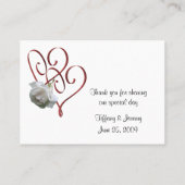 Carte De Placement Table de Mariage de coeur Rose blanche (Dos)