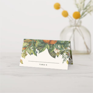 Carte De Placement Table de mariage de fleurs d'oranger rustique mode