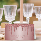 Carte De Placement Table de Mariage de Parties scintillant or Rose ch