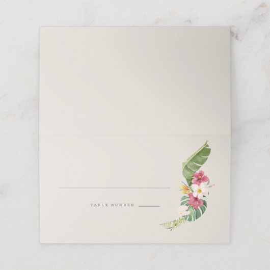 Carte De Placement Table de mariage de plage tropicale (Extérieur déplié)