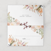 Carte De Placement Table de Mariage de script botanique Pastel Eucaly (Extérieur déplié)