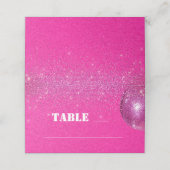 Carte De Placement Table de mariage disco chic rose pailleté (Extérieur déplié)