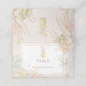 Carte De Placement Table de mariage floral botanique tropical élégant (Extérieur déplié)